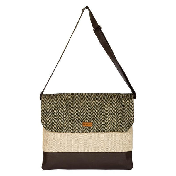 Herringbone Jute Laptop Sleeve Handmade by Women Artisans