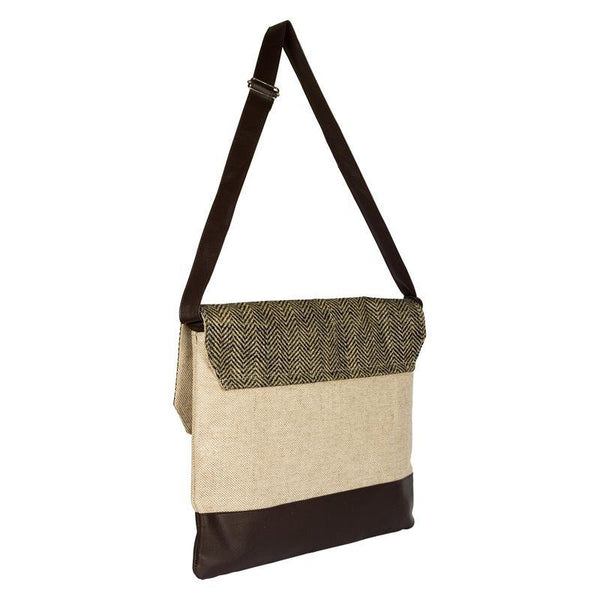Herringbone Jute Laptop Sleeve Handmade by Women Artisans