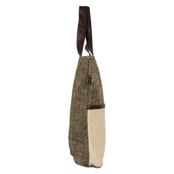 Herringbone Jute Tote Bag Handmade by Women Artisans - Small