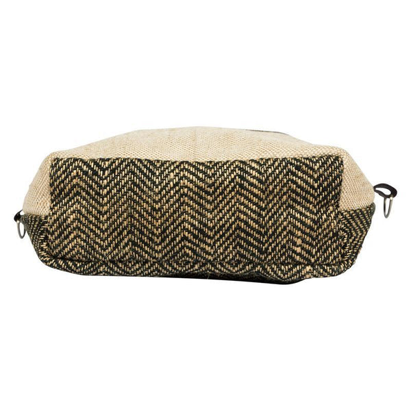 Herringbone Jute Tote Bag Handmade by Women Artisans - Small