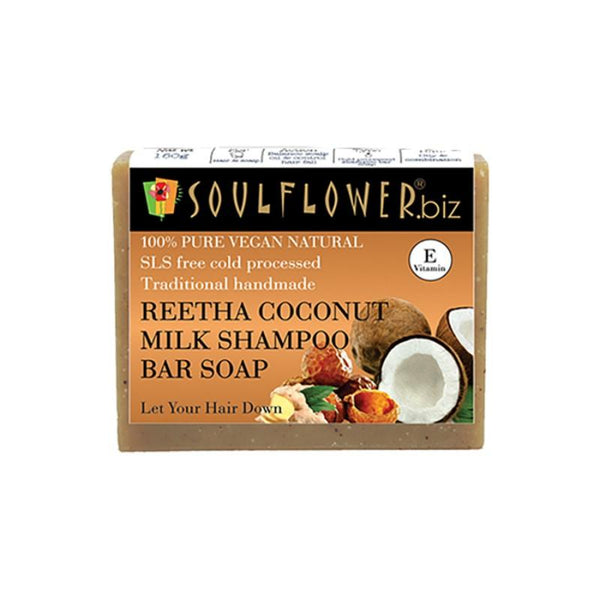 Soulflower Shampoo Bar, Reetha Coconut Milk, 150g