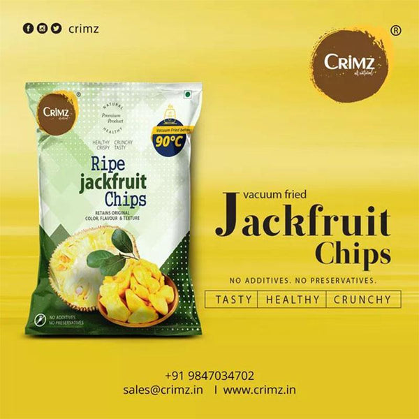 Vacuum Fried Ripe Jack Fruit Chips  (Pack of 3), 60g