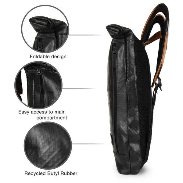 Upcycled Roll Down Unisex Laptop Backpack