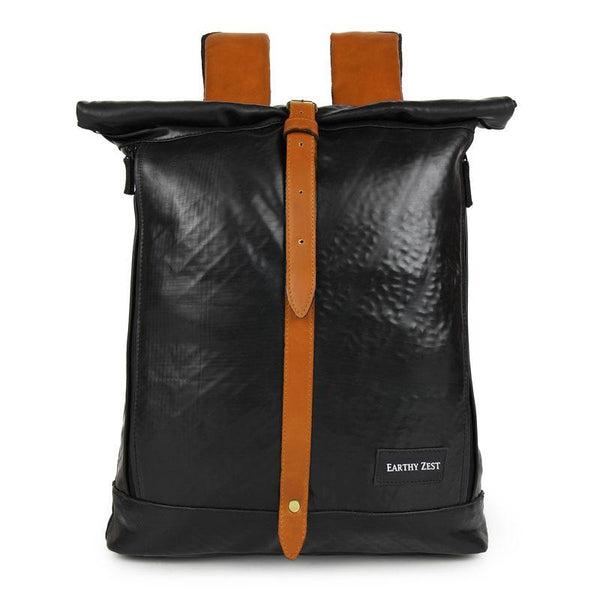 Upcycled Roll Down Unisex Laptop Backpack