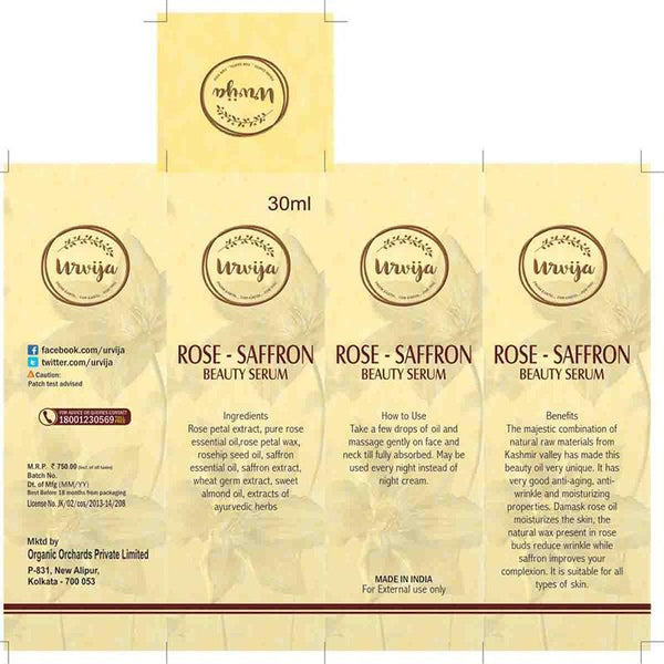 Natural Rose-Saffron Luxury Serum, 30ml