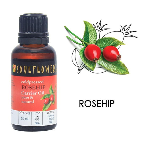 Soulflower Rosehip Oil for Wrinkles and Fine Lines, 30ml