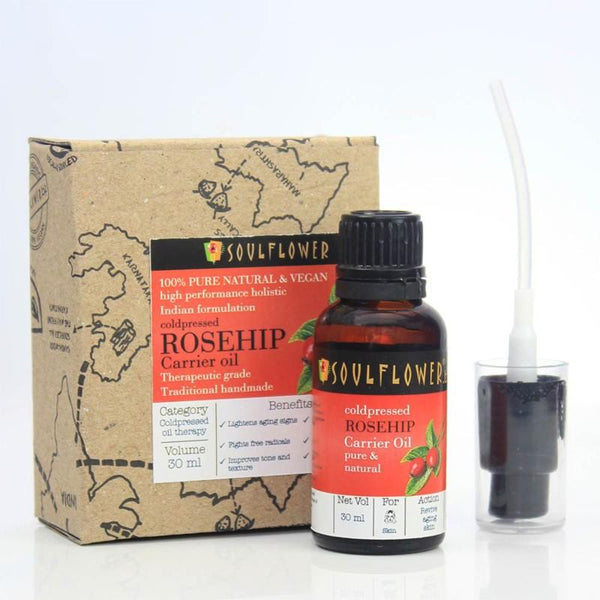 Soulflower Rosehip Oil for Wrinkles and Fine Lines, 30ml