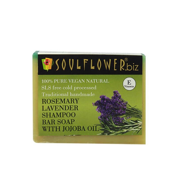 Soulflower Shampoo Bar, Rosemary Lavender and Jojoba, 150g