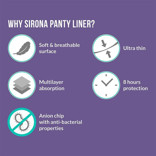 SIRONA Ultra-Thin Premium Panty Liners (Regular Flow)  30 Counts