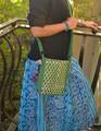 Cotton Sling Bag - Green and White