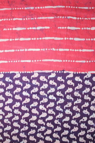 Cotton Mul HandBlock Printed Batik Stole - Pink and Purple (COSTELE-PKPU 2)