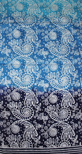 Cotton Mul HandBlock Printed Batik Stole - Blue (COSTSHHP-BLUE)