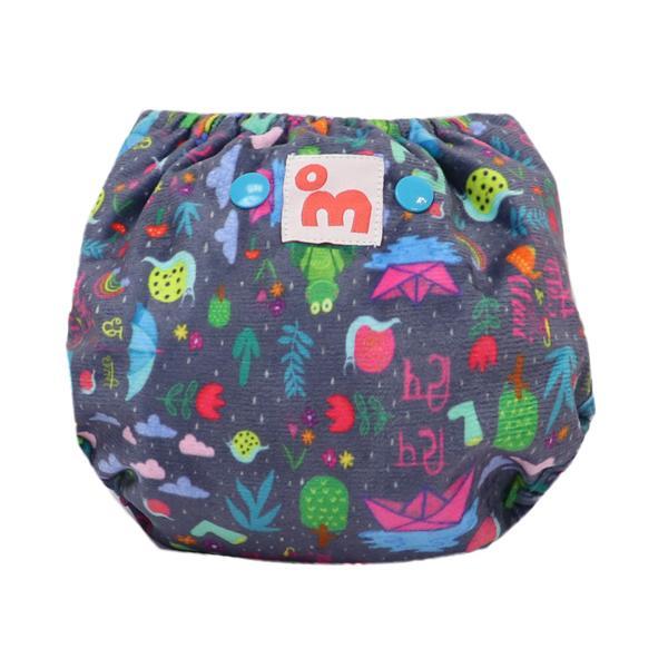 Reusable, Supersoft Cover Diaper 'Easy Tabs' with 1 Dry-Feel Organic Cotton Soaker (Inserts) - Rimzim