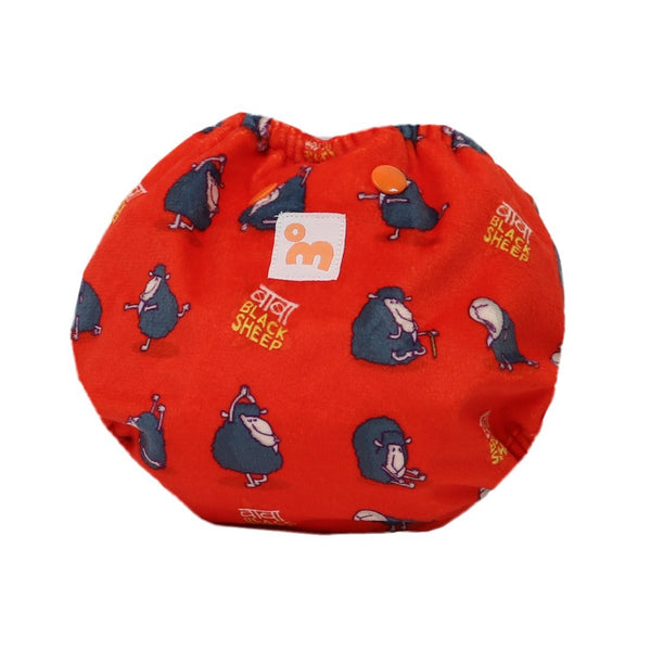 Reusable, Supersoft Cover Diaper 'Easy Tabs' with 1 Dry-Feel Organic Cotton Soaker (Inserts) -  Baba Blacksheep