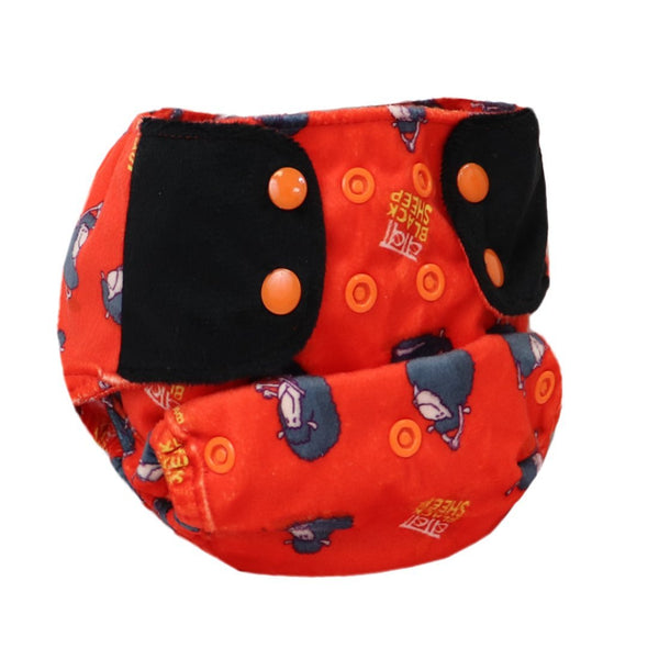 Reusable, Supersoft Cover Diaper 'Easy Tabs' with 1 Dry-Feel Organic Cotton Soaker (Inserts) -  Baba Blacksheep