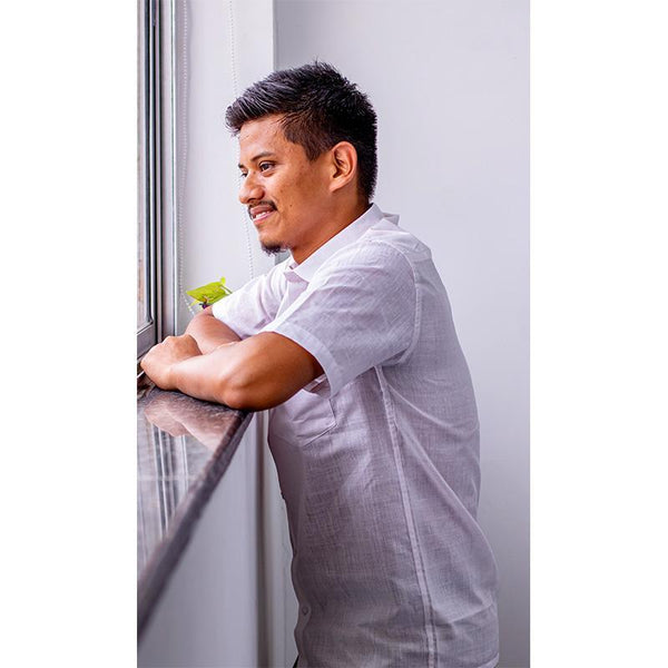 Men's Handwoven Khadi Half Sleeve Shirt - Off-White