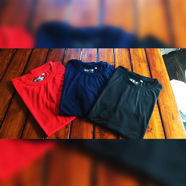 Unisex Round Neck T-shirt made with Recycled PET bottles (Size L, Set of 3)