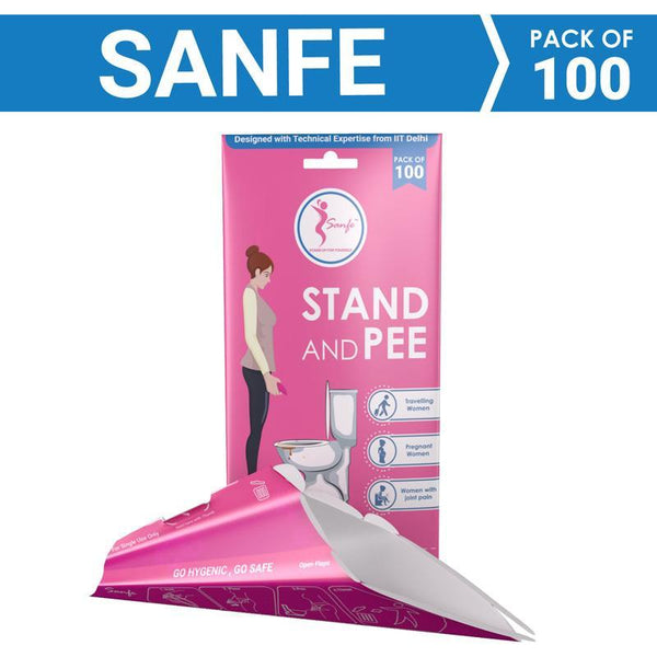 Stand and Pee - Disposable Portable Urination Funnel for Female (Pack of 100)