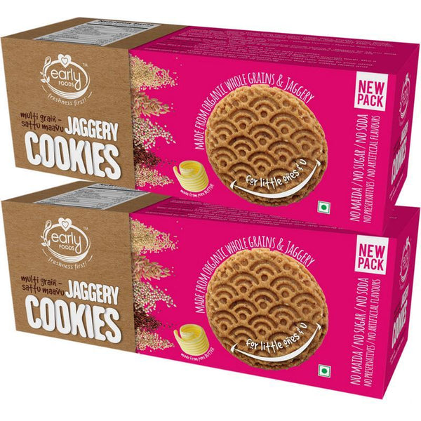 Multi-Grain Sattu Mavu Jaggery Cookies (Pack of 2), 150g