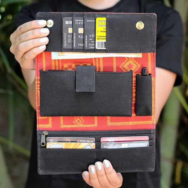 Handcrafted Scarlet Blocks Wallet