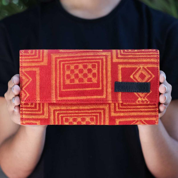 Handcrafted Scarlet Blocks Wallet