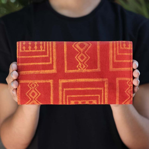 Handcrafted Scarlet Blocks Wallet