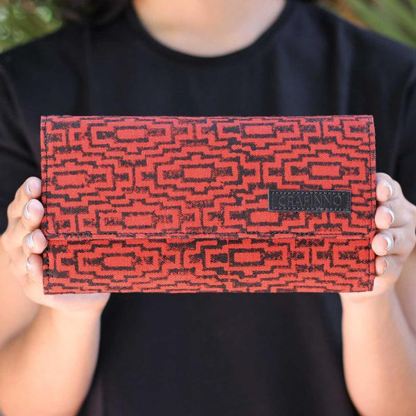 Handcrafted Scarlet Maze Wallet