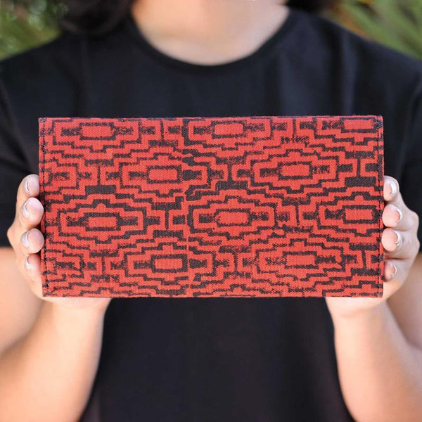 Handcrafted Scarlet Maze Wallet
