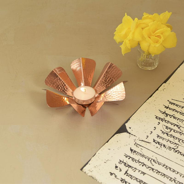 Copper Sepiole Tealight Holder Handcrafted by Traditional Artisans