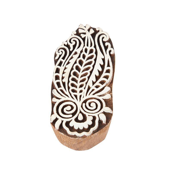Mughal Pattern Hand Carved Wooden Printing Stamp Blocks Created by Traditional Artisans (CEN-WB-001) - Set of 8