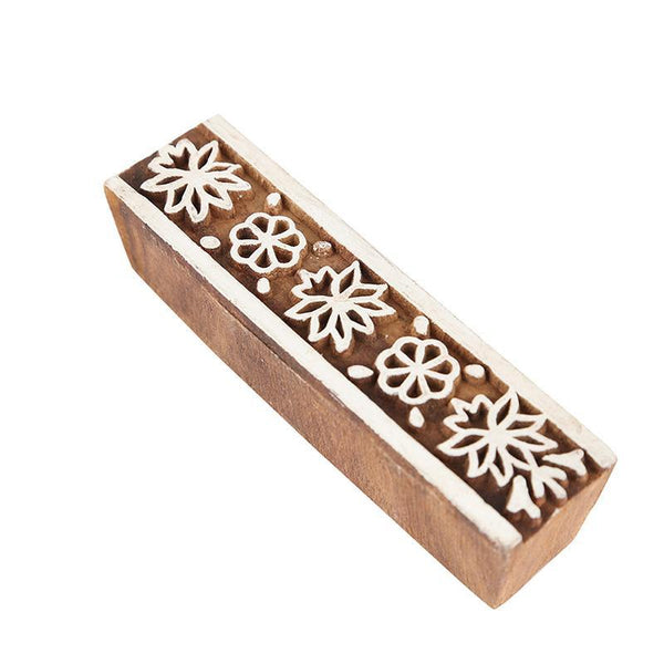 Mughal Pattern Hand Carved Wooden Printing Stamp Blocks Created by Traditional Artisans - CEN-WB-009(Set of 8)