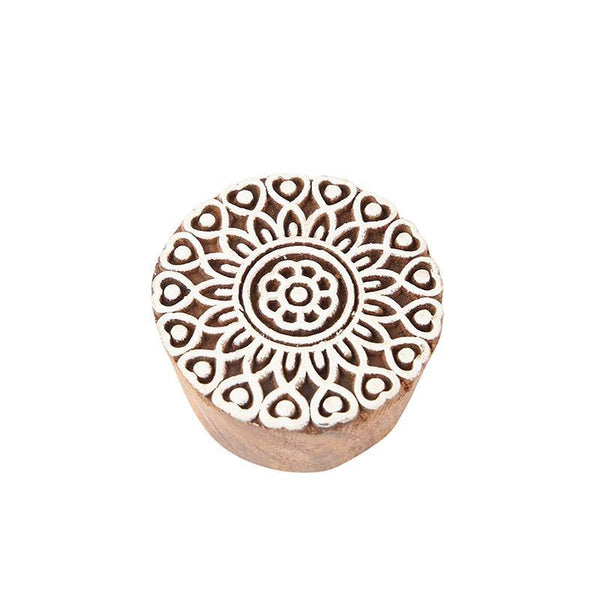 Mughal Pattern Hand Carved Wooden Printing Stamp Blocks Created by Traditional Artisans - CEN-WB-004 (Set of 9)