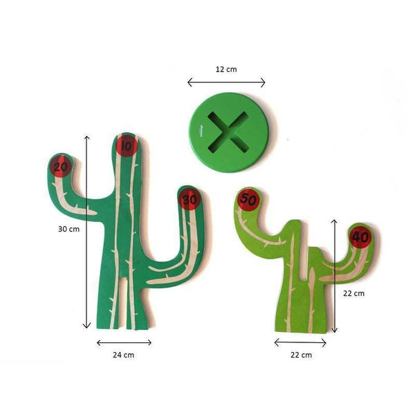 Wooden Cactus Toss-A-Ring Toy - 100% Safe, Natural & Eco-Friendly