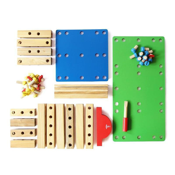 Wooden DIY Maker Set with  Building & Constructive Play Toys - 100% Safe, Natural & Eco-Friendly