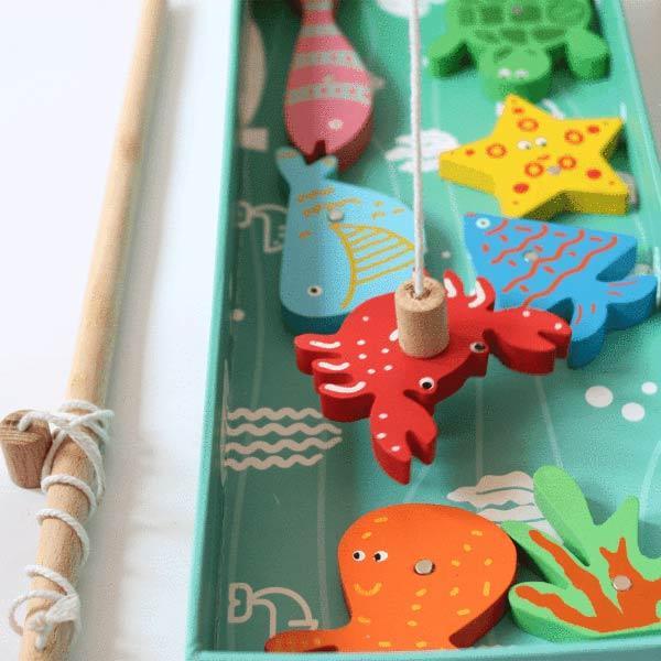Wooden Magnetic Toy Fishing Rods - 100% Safe, Natural & Eco-Friendly