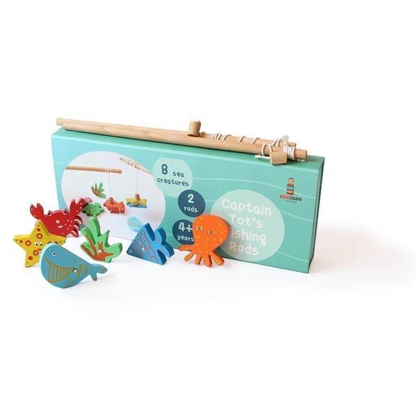 Wooden Magnetic Toy Fishing Rods - 100% Safe, Natural & Eco-Friendly
