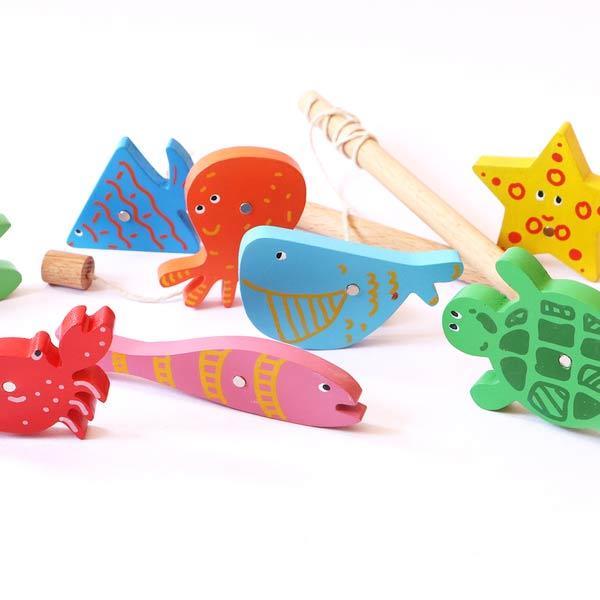Wooden Magnetic Toy Fishing Rods - 100% Safe, Natural & Eco-Friendly