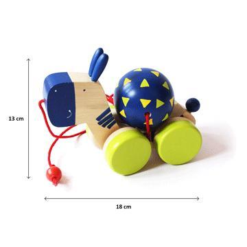 Zeebo The Wooden Zebra Pull Along Toy - 100% Safe, Natural & Eco-Friendly
