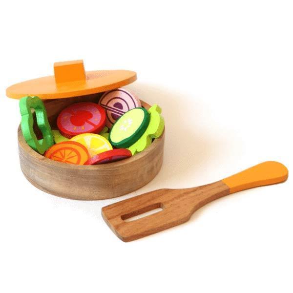 Lil Chef's Wooden Toy Cooking Set - 100% Safe, Natural & Eco-Friendly