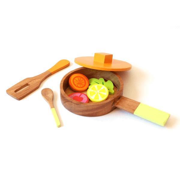 Lil Chef's Wooden Toy Cooking Set - 100% Safe, Natural & Eco-Friendly