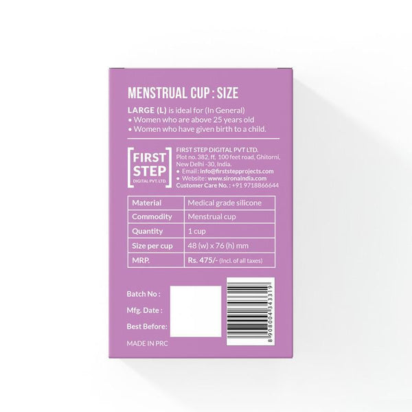 Reusable Menstrual Cup made of Medical Grade Silicone - Large