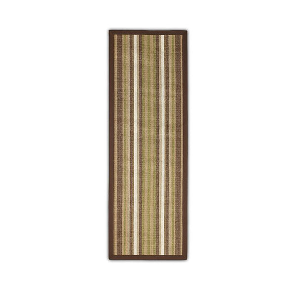 Natural Sisal Rug with Border (38DC195) - Brown and White Stripes