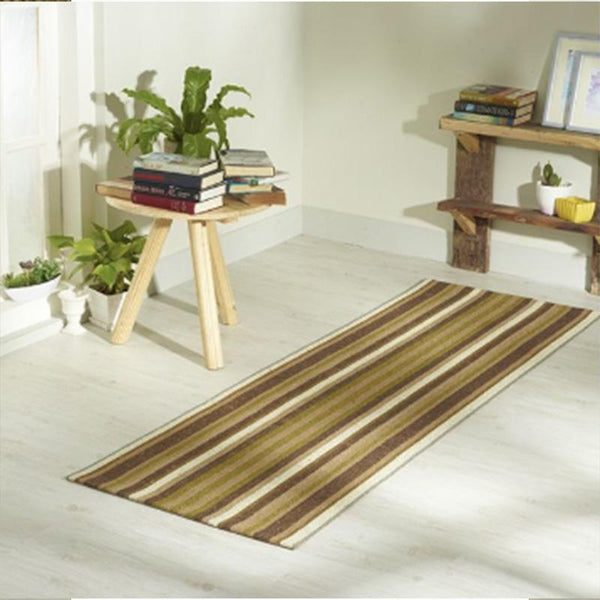 Natural Sisal Rug without Border (38SE) - Brown and White Stripes