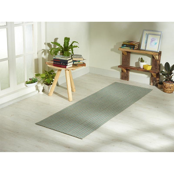 Natural Sisal Fibre Rug without Border (79SE) - Grey Stripes
