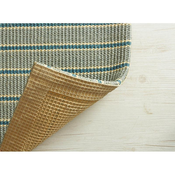 Natural Sisal Fibre Rug without Border (79SE) - Grey Stripes
