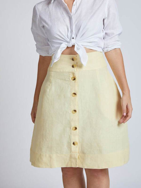 Men's Natural Hemp Skater Skirt - Yellow