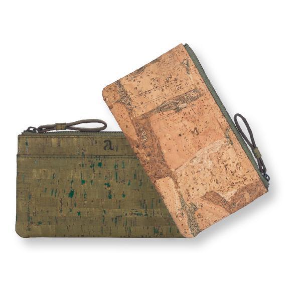 Cork Fabric Women's Minimal Wallet - Olive + Terrain