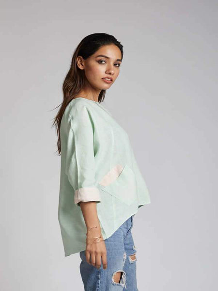 Women's Hemp Kimono Top - Mint Green