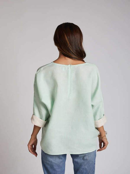 Women's Hemp Kimono Top - Mint Green