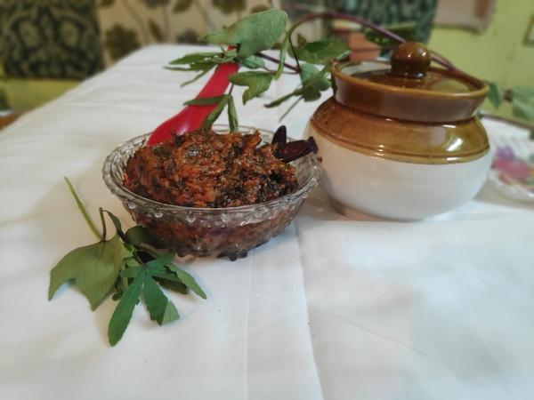 Sorrel (Gongura) Pickle in  Sesame Oil, 1 Kg